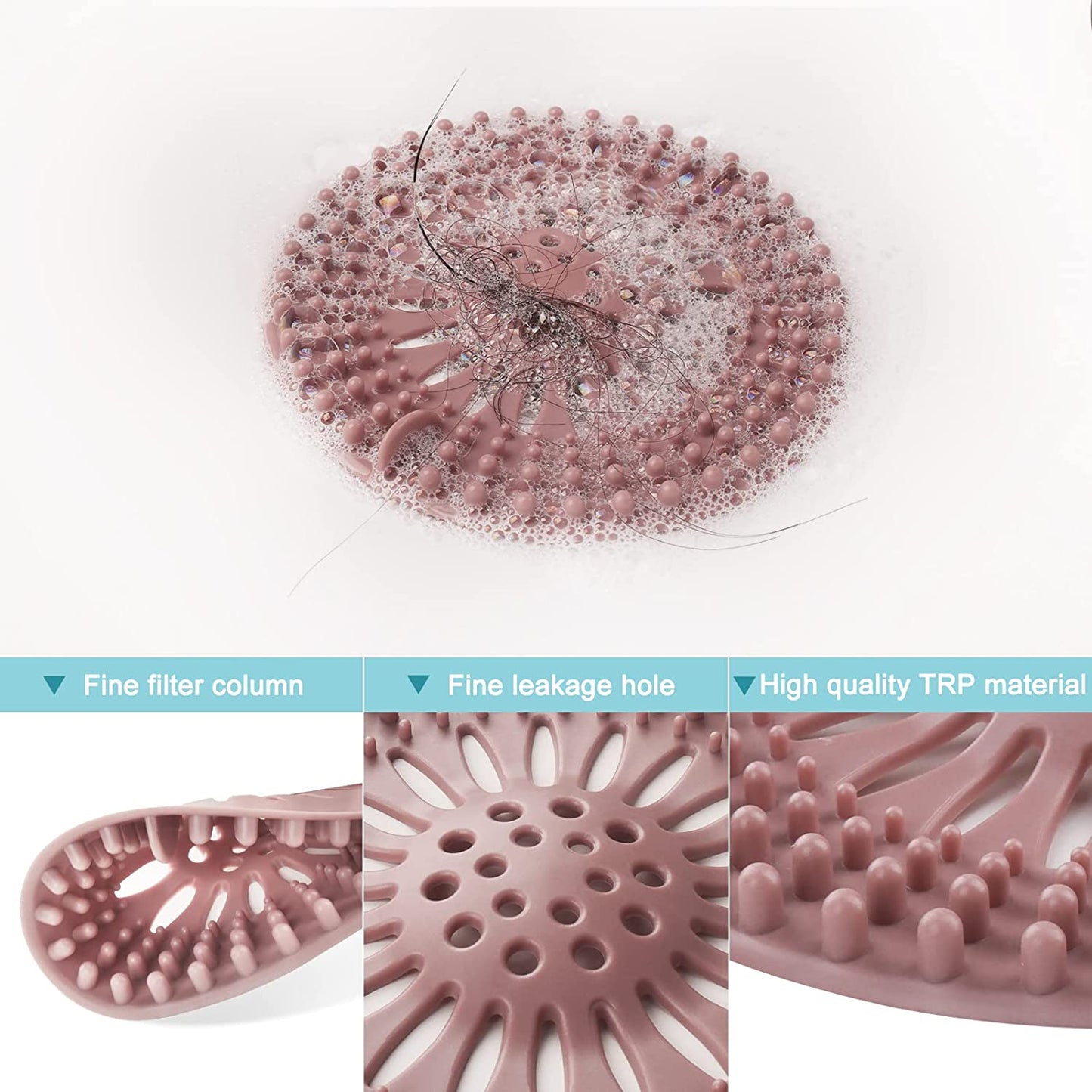 Durable Silicone Sink & Shower Hair Strainer – Modern Kitchen & Bathroom Filter - 8PCS