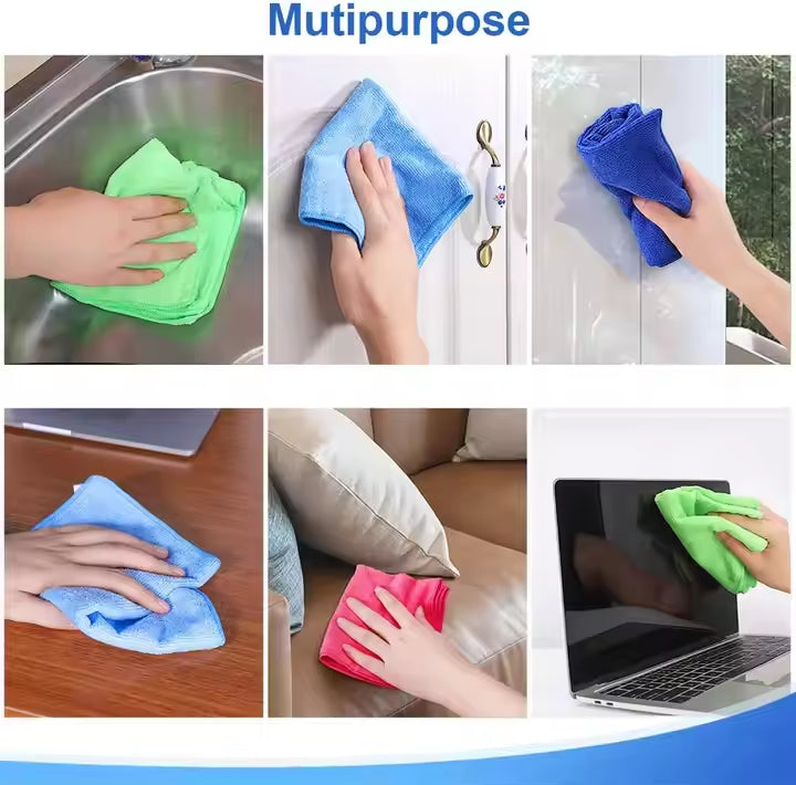 All-Purpose Microfiber Cleaning Cloths – Quick-Dry & Super Absorbent 4pcs