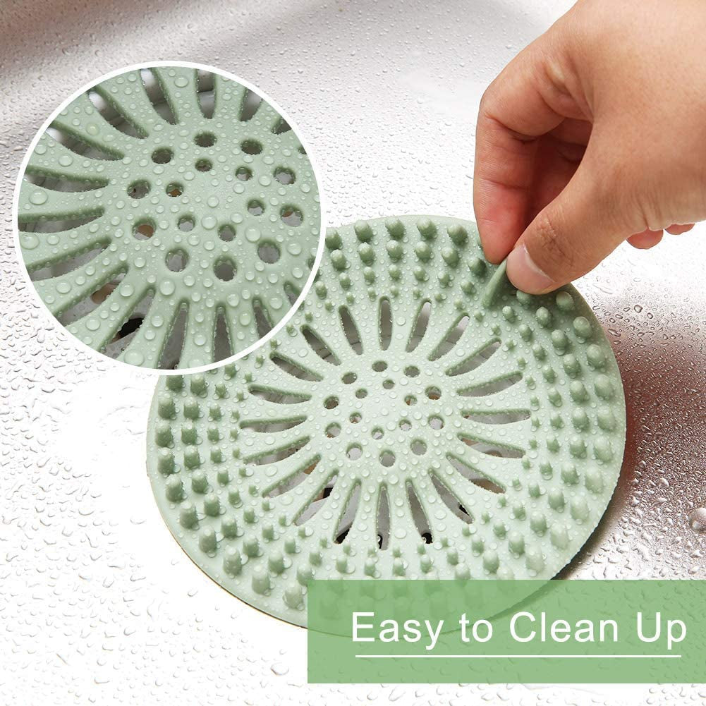 Durable Silicone Sink & Shower Hair Strainer – Modern Kitchen & Bathroom Filter - 8PCS