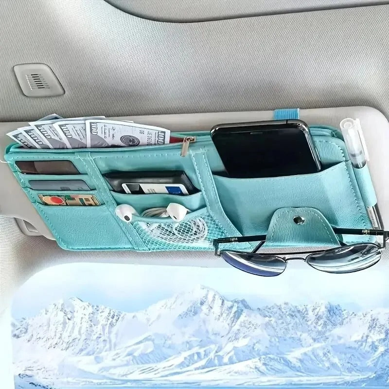 Multi-Pocket Sun Visor Organizer for Cars