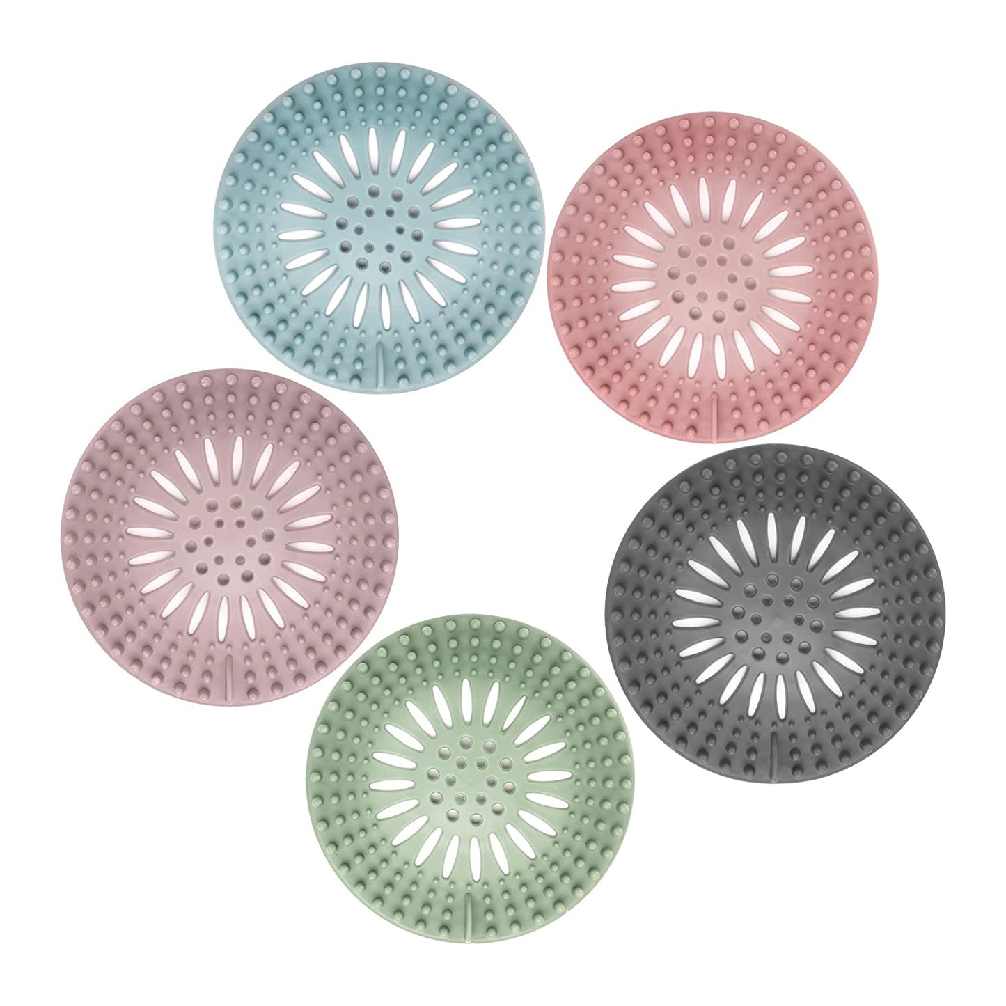 Durable Silicone Sink & Shower Hair Strainer – Modern Kitchen & Bathroom Filter - 8PCS