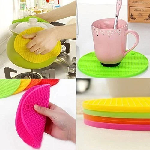 Silicone Tabletop Trivet Mats for Hot Pots & Pans - 4 PC's