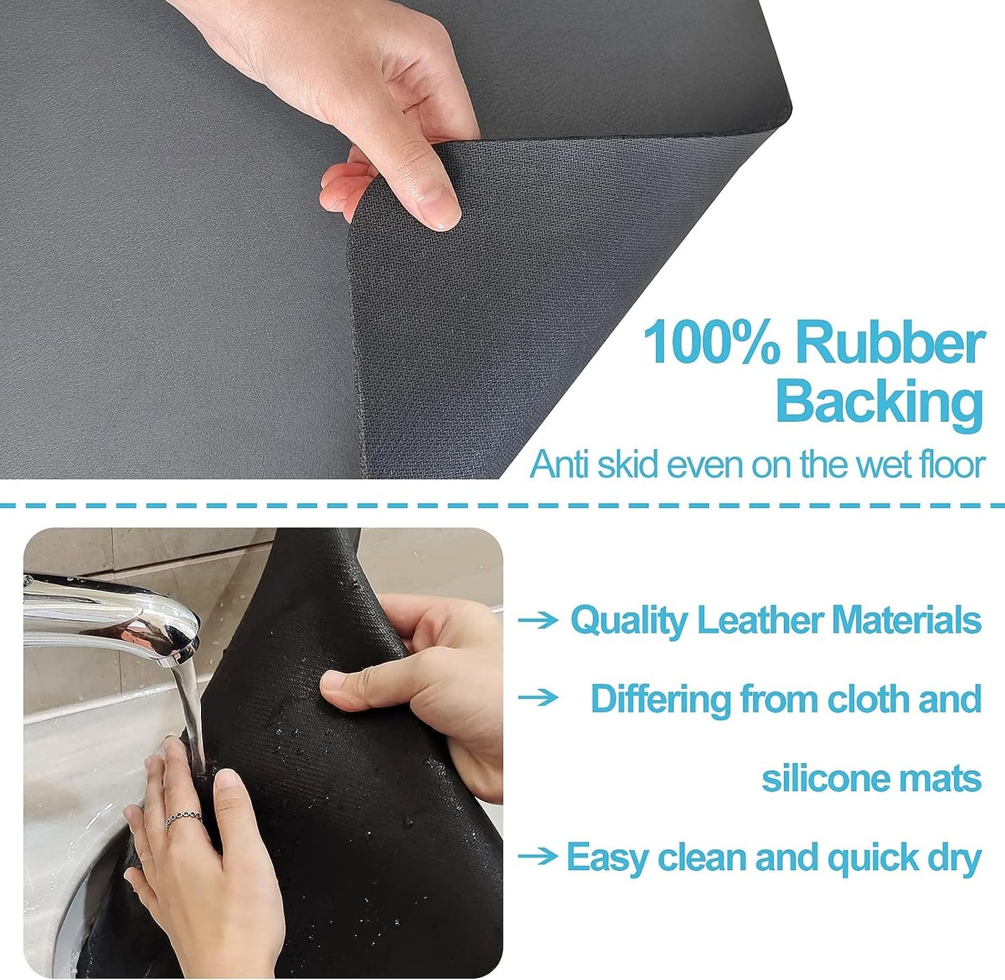 Quick-Dry Kitchen Mat for Drying Dishes & Utensil