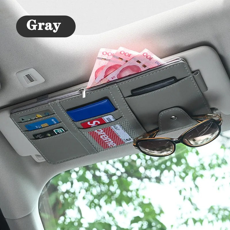 Multi-Pocket Sun Visor Organizer for Cars