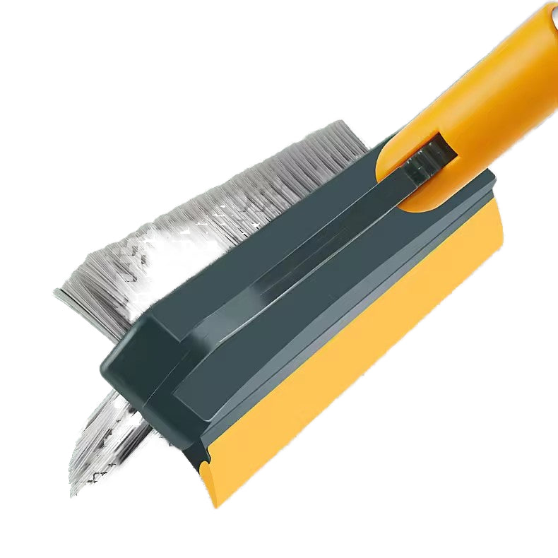 Dual-Action Bathroom Cleaning Brush with Squeegee & Aluminium Handle