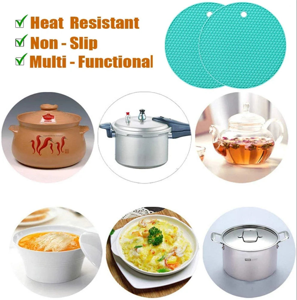 Silicone Tabletop Trivet Mats for Hot Pots & Pans - 4 PC's