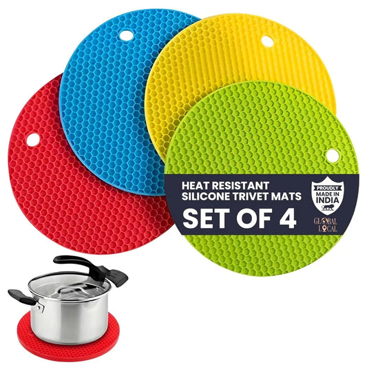 Silicone Tabletop Trivet Mats for Hot Pots & Pans - 4 PC's